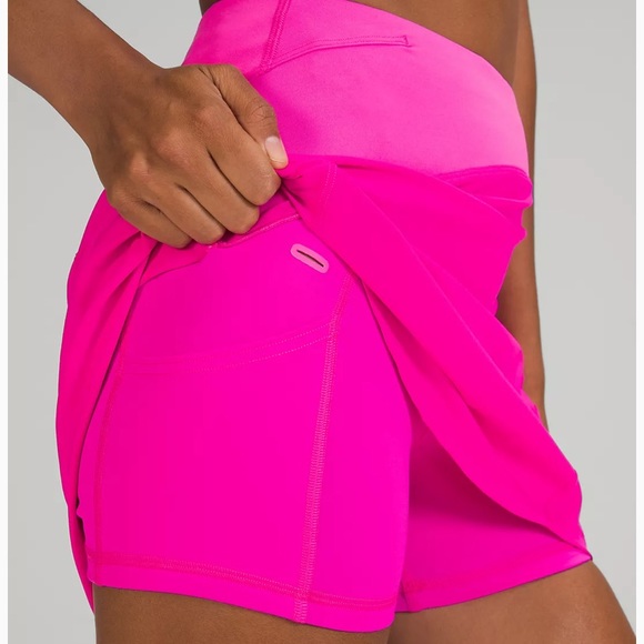 💕LULULEMON ESSENTIAL HR SKIRT/SKORT LONG-POW PINK - Picture 6 of 13